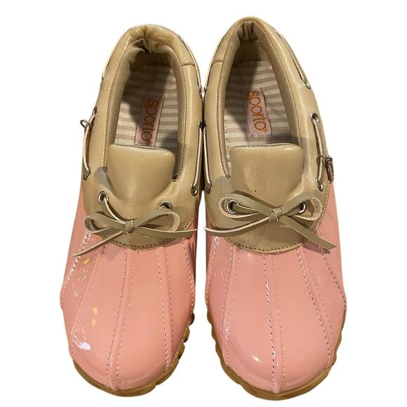 Sporto Paulette Duck Rain Shoes Womens 6MPink Beige Gardening Rubber Soles Snow - Picture 5 of 12